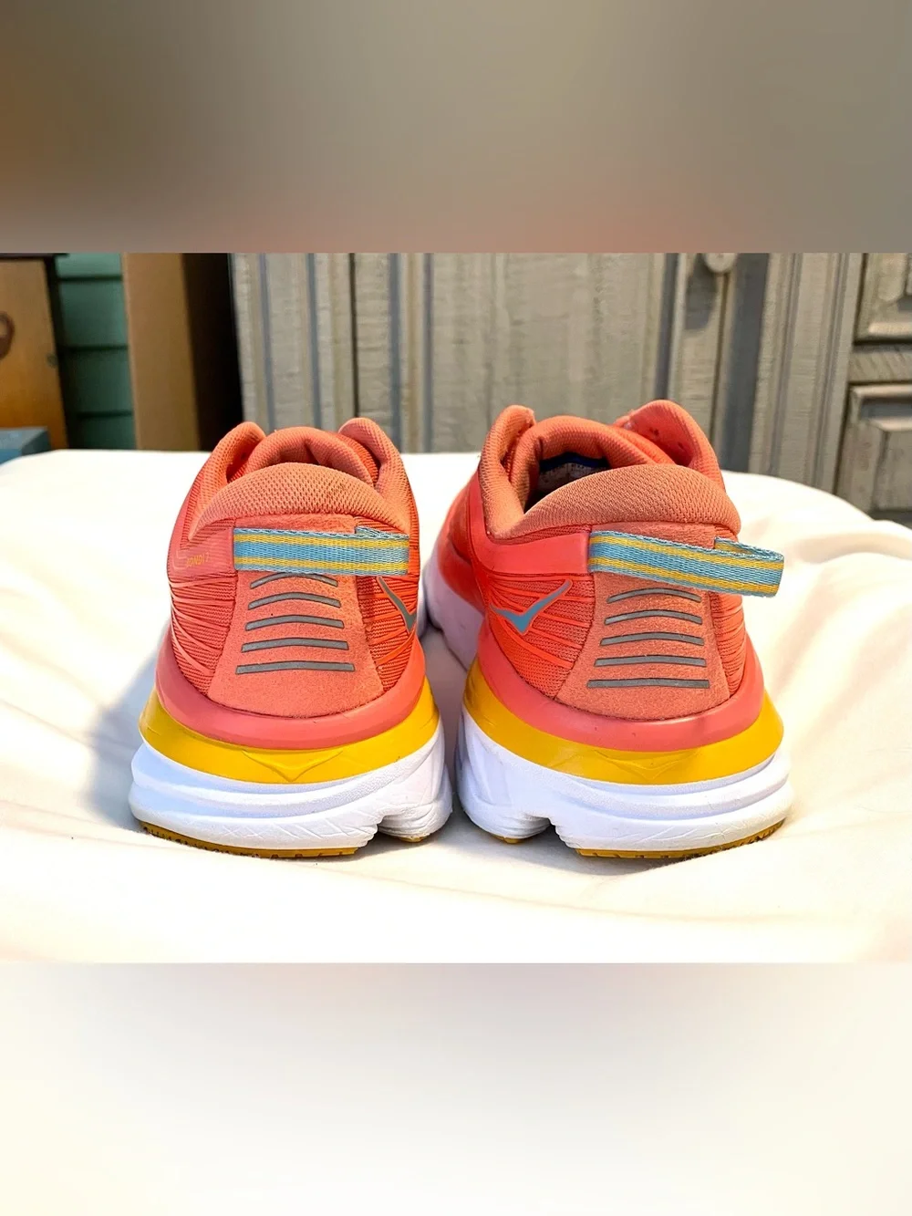 *EUC* HOKA One One Bondi 7 Running Shoes - Wmn's Sz 8.5 - Orange - Comfort - Picture 3 of 12